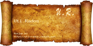 Uti Rados névjegykártya